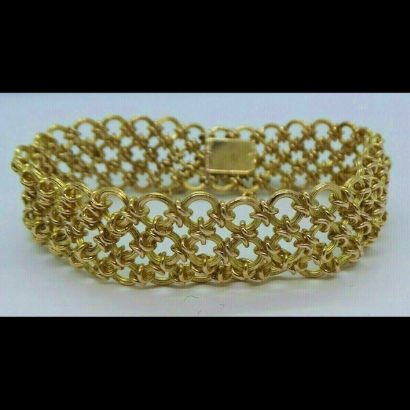 Vintage 18K YELLOW GOLD LINK BRACELET - Picture 6 of 13